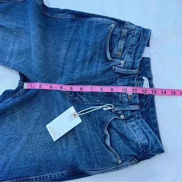 Good American Good curve straight leg jeans high rise ripped size 6/28 - Picture 12 of 14